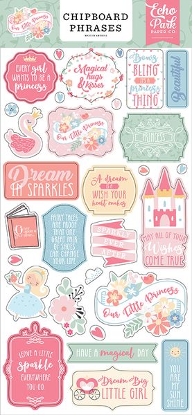 Our Little Princess Chipboard Phrases