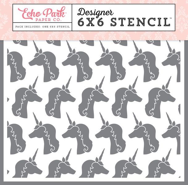 Magical Unicorns 6x6 Stencils