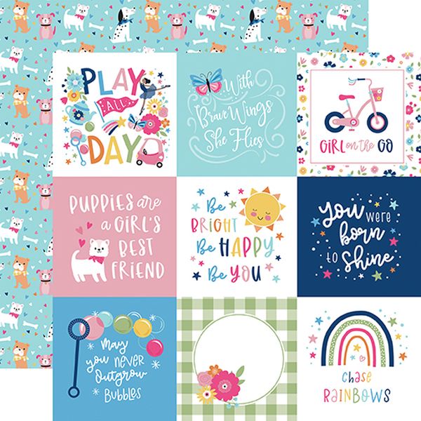Play All Day Girl: 4X4 Journaling Cards