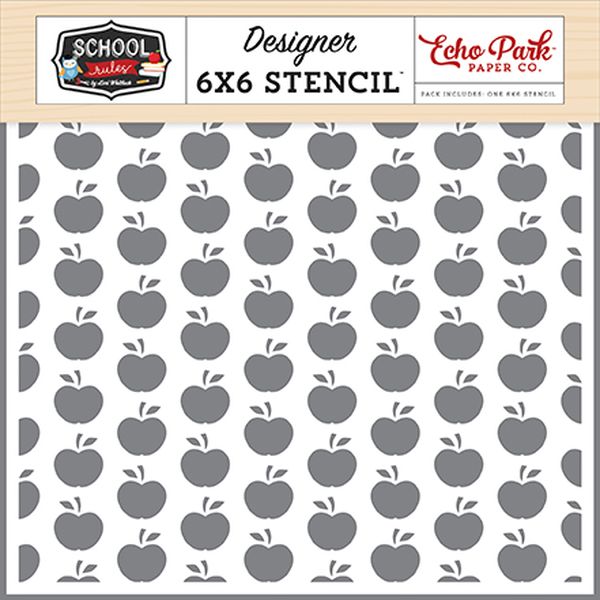 Apple for Teacher 6x6 Stencil