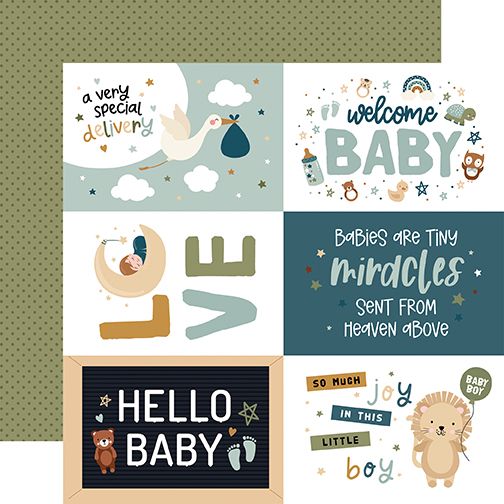Special Delivery Baby Boy: 6x4 Journaling Cards