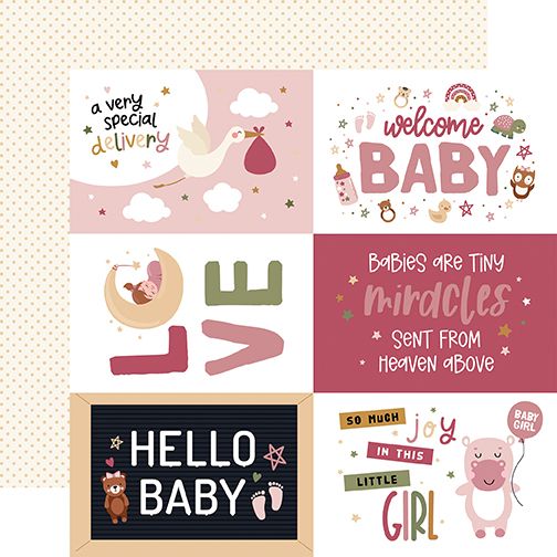 Special Delivery Baby Girl: 6x4 Journaling Cards