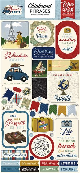 Scenic Route Chipboard Phrases