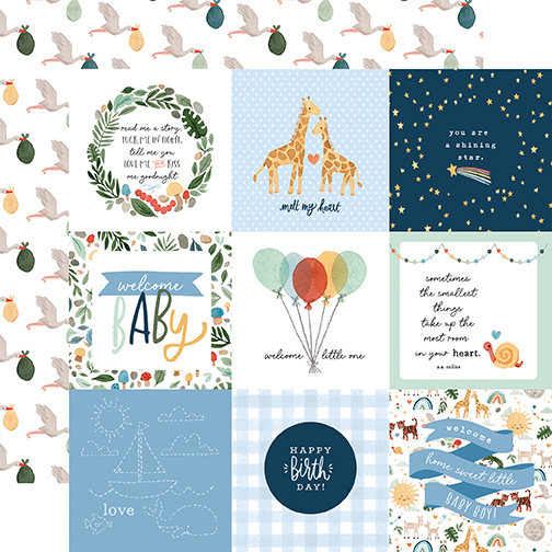Welcome Baby Boy: 4X4 Journaling Cards
