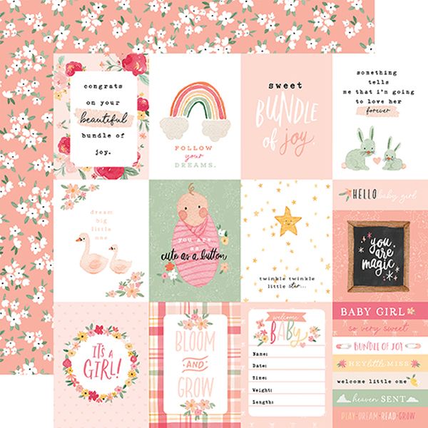 Welcome Baby Girl: 3X4 Journaling Cards