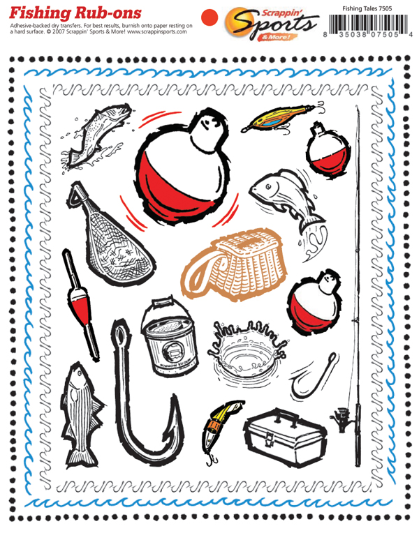 Fishing Rub-On - Fishing Tales