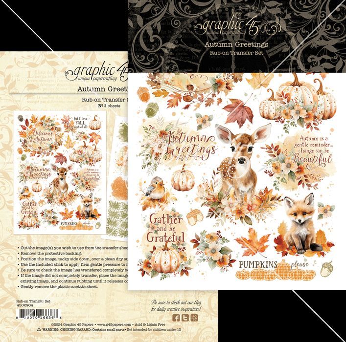 Autumn Greetings Rub-On Transfers