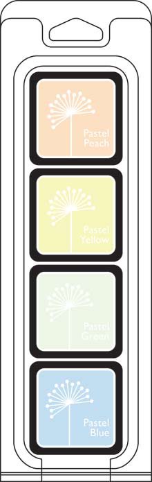 White Pastels Cube Ink Stamp Pad Four Pack