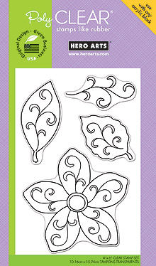 Florish Leaves & Flower Clear Stamp