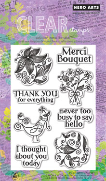 Merci Bouquet Clear Stamp Set