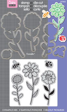 Garden Flowers Stamp & Die Cut Set (Hero Arts)