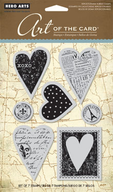 Untitled Hearts Cling Rubber Stamp (Hero Arts)