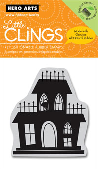 Scary House Cling Rubber Stamp