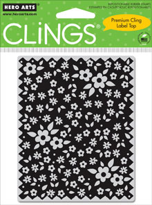 Edged Fabric with Flowers Cling Stamp