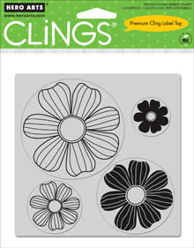 4 Flowers (4) Cling Stamp