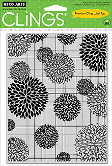 Flower Bursts Pattern 5.5x6 Cling Stamp