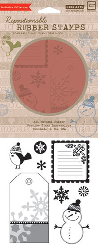 Basic Grey Smilling Snowman Cling Stamp
