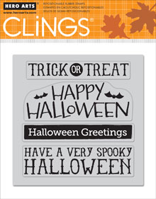Halloween Messages Cling Stamp Set of 4