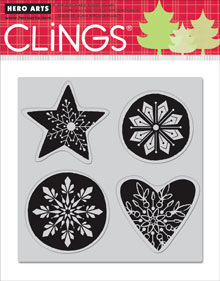 Snowflake Shapes Cling Stamp Set of 4