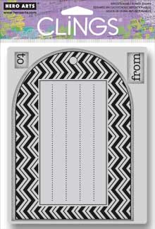 Patterned Tag Cling Rubber Stamp