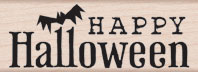 Halloween and Bat Wood Stamp