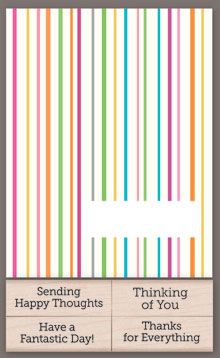 Striped Cards With Messages Wood Stamp