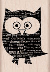 Newspaper Owl Wood Stamp
