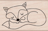 Sleeping Fox Wood Stamp