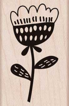 Small Bold Daisy Mounted Wood Stamp