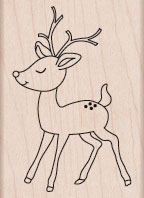 Baby Reindeer Wood Stamp