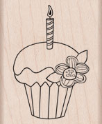 Cupcake Wood Stamp
