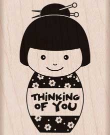 Thinking of You Girl Mounted Stamp