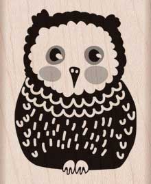 Baby Owl Mounted Wood Stamp