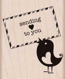 Sending Love Wood Stamp