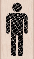 NEW! Plaid Person Wood Stamp