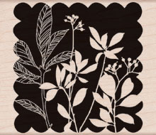 Scallop Greenery Wood Stamp