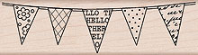 Hello Flags Wood Stamp