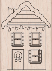 Decorated House Wood Stamp