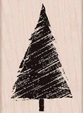 Wind Blown Tree Wood Stamp