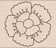 NEW! Scalloped Flower Wood Stamp