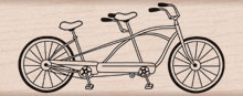 Tandem Bike Wood Stamp