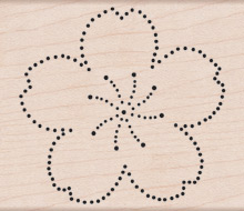 Dot Flower Wood Stamp
