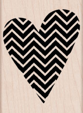 Patterned Heart Wood Stamp
