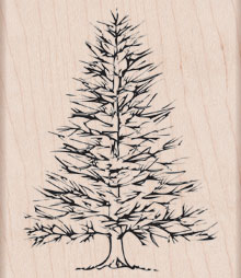 Winter Pine Wood Stamp