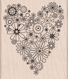 Blooming Heart Wood Stamp