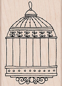 Birdcage Wood Stamp