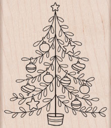 Decorated Tree Wood Stamp