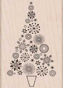 Sparkle Tree Wood Stamp