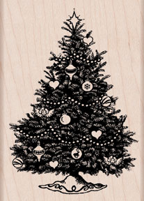 Traditional Christmas Tree Wood Stamp