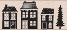 Winter Village Wood Stamp